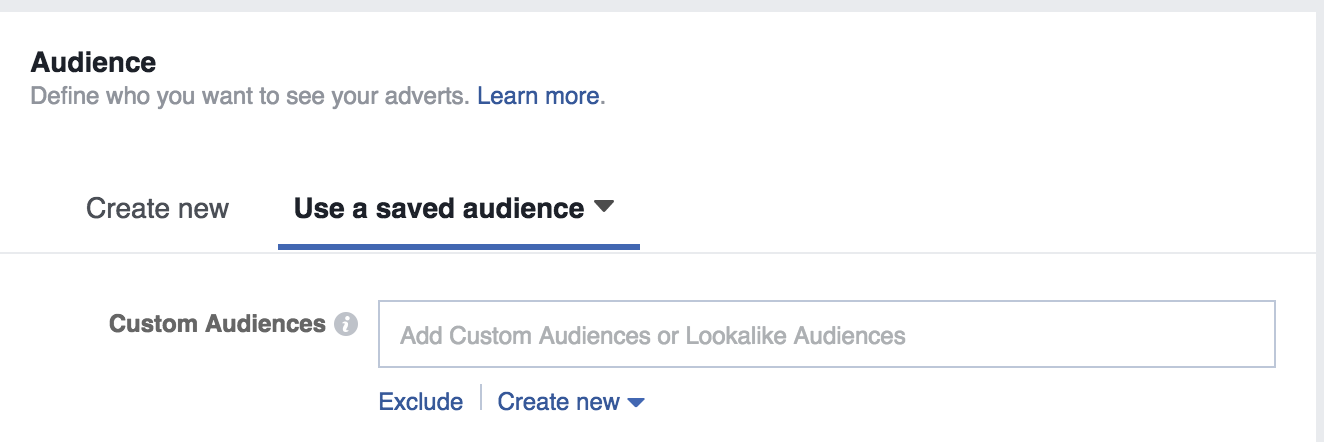 Screenshot showing how to create Facebook ad set