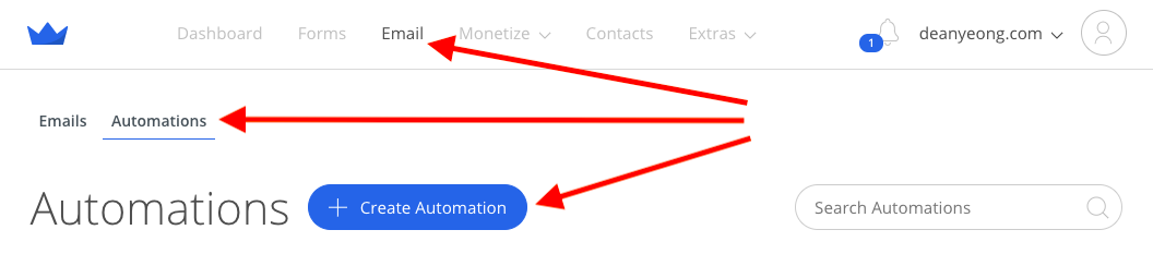 Screenshot of steps to create automation in Sumo