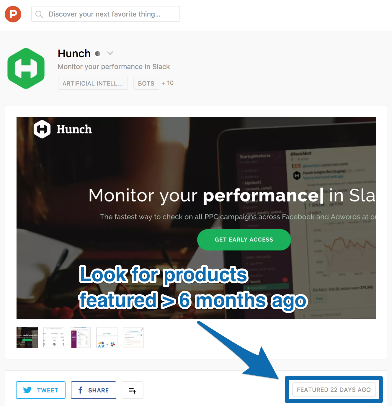 Screenshot of a producthunt post