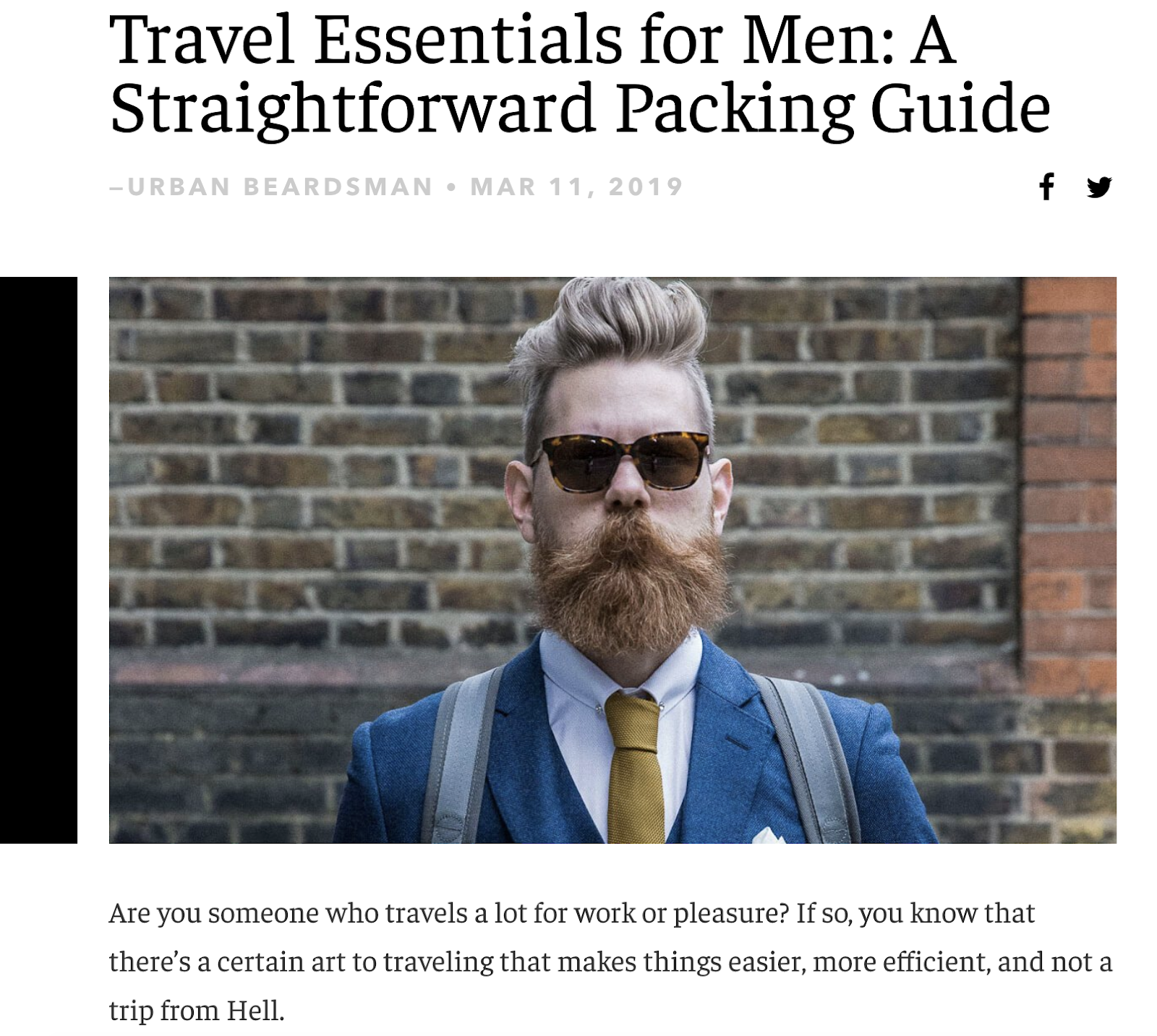 Screenshot of Beardbrand blog