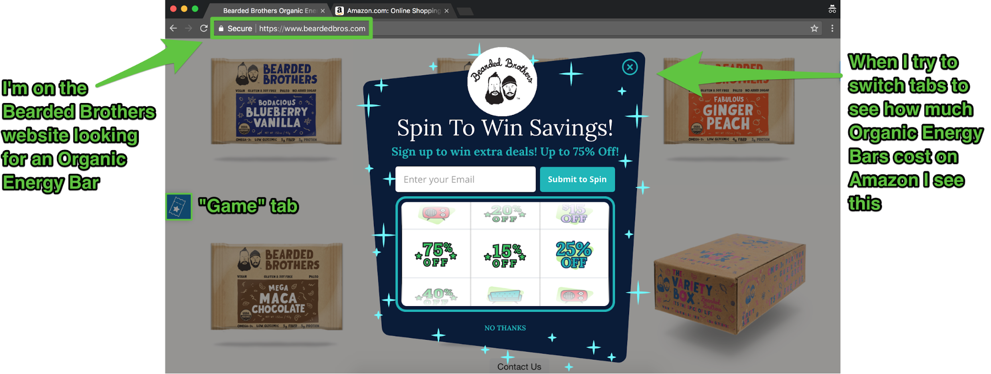 Screenshot showing a Sumo cart casino popup
