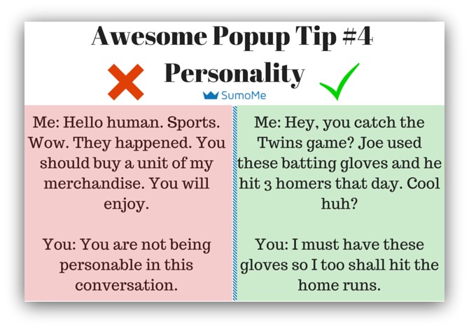 Pop-up tip have some personality