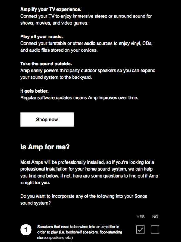 Screenshot of Sonos email